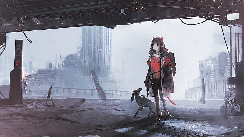 Anime Girl Cyberpunk Apophysis, anime-girl, anime, cyberpunk, artist, artwork, digital-art, HD wallpaper
