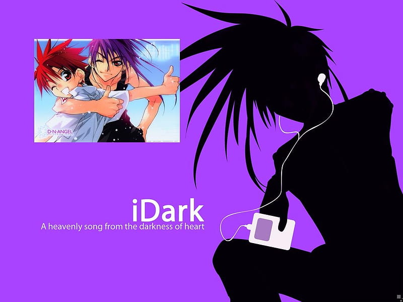 iDark, ipod, dn angel, music, black, dna, purple, anime, dark, daisuke, mousy, HD wallpaper