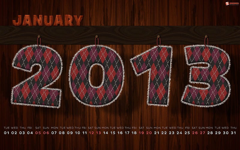 Cozy January-January 2013 calendar themes, HD wallpaper