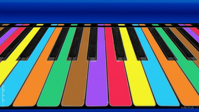 Piano, Big & Grand!, colorful, keys, music, notes, naturals, piano, key, sharps, flats, musica1, upright piano, musical notes, keyboard, pianoforte, keyboards, HD wallpaper