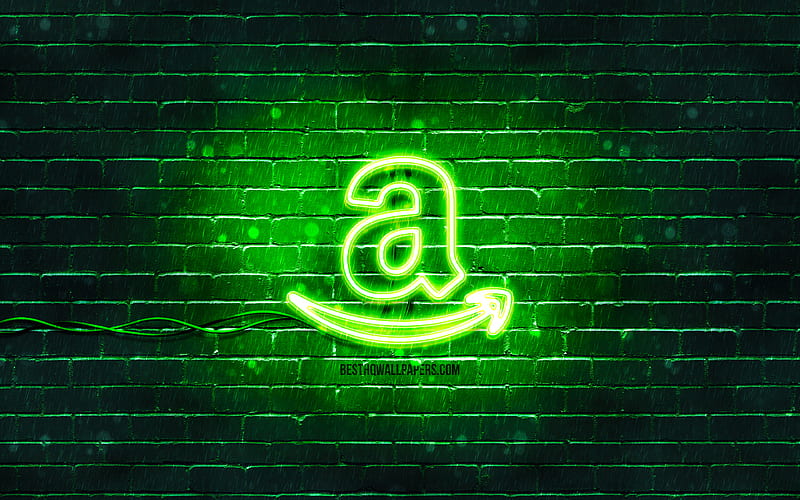 Amazon green logo, , green neon lights, creative, green abstract background,  HD wallpaper | Peakpx