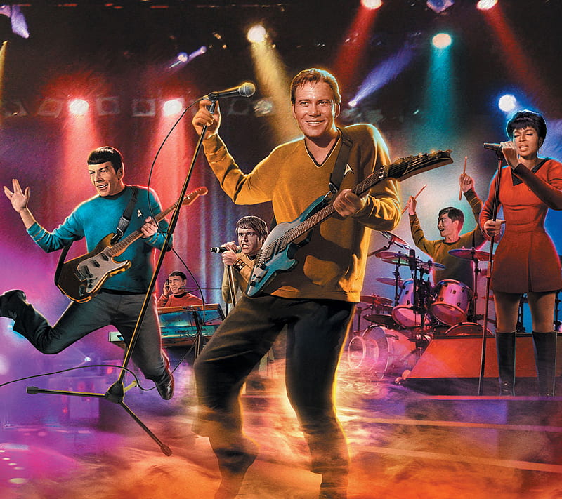 Band Trek, kirk, rock, spock, star trek, HD wallpaper
