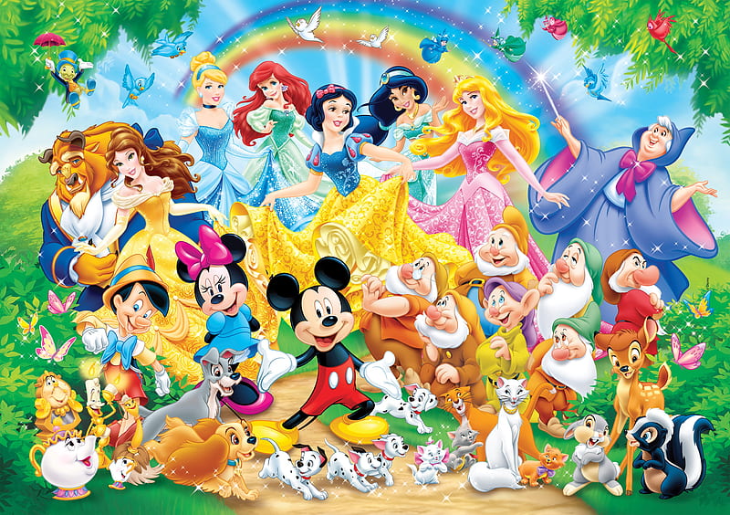 disney, colorful, fantasy, all, rainbow, princess, mickey mouse, HD  wallpaper | Peakpx