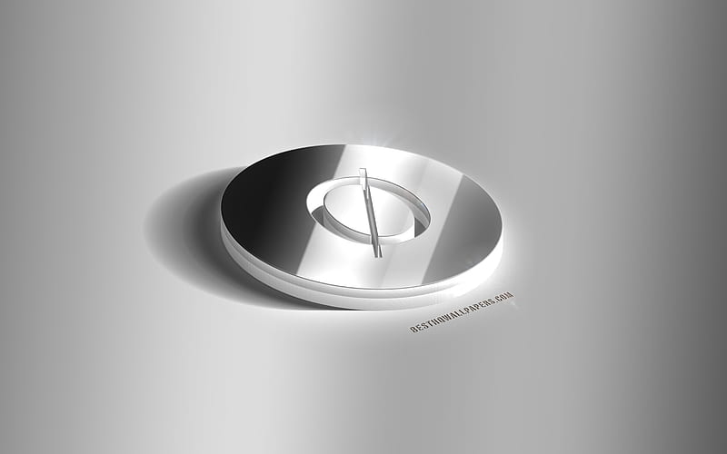 Omni 3D silver logo, Omni, cryptocurrency, gray background, Omni logo, Omni 3D emblem, metal Omni 3D logo, HD wallpaper