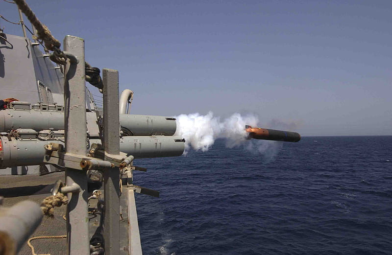 Download Warship Submarine Firing Torpedo Wallpaper | Wallpapers.com