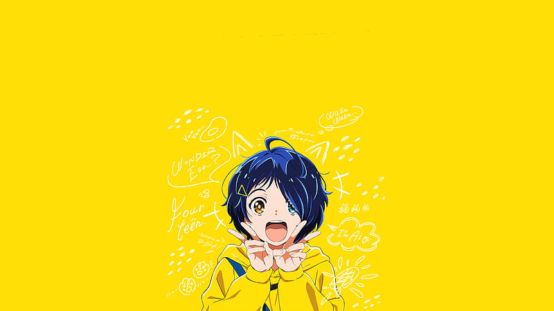 Anime, Wonder Egg Priority, Ai Ohto, Yellow, HD wallpaper
