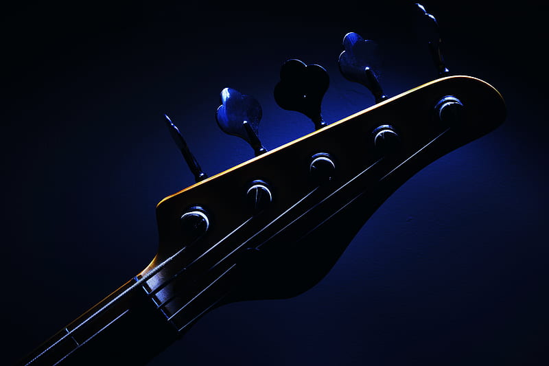Guitar, strings, music, dark, blue, HD wallpaper | Peakpx