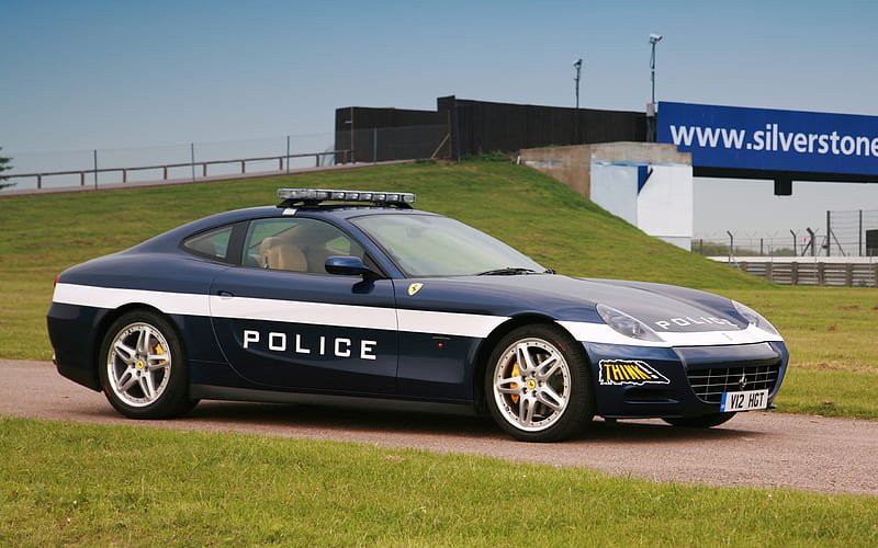 Ferrari 612, Scaglietti Police, racing track, police ferrari, racing cars, police cars, HD wallpaper