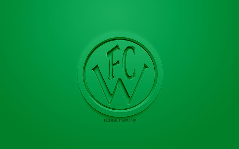 FC Wacker Innsbruck, creative 3D logo, green background, 3d emblem, Austrian football club, Austrian Football Bundesliga, Innsbruck, Austria, 3d art, football, stylish 3d logo, HD wallpaper