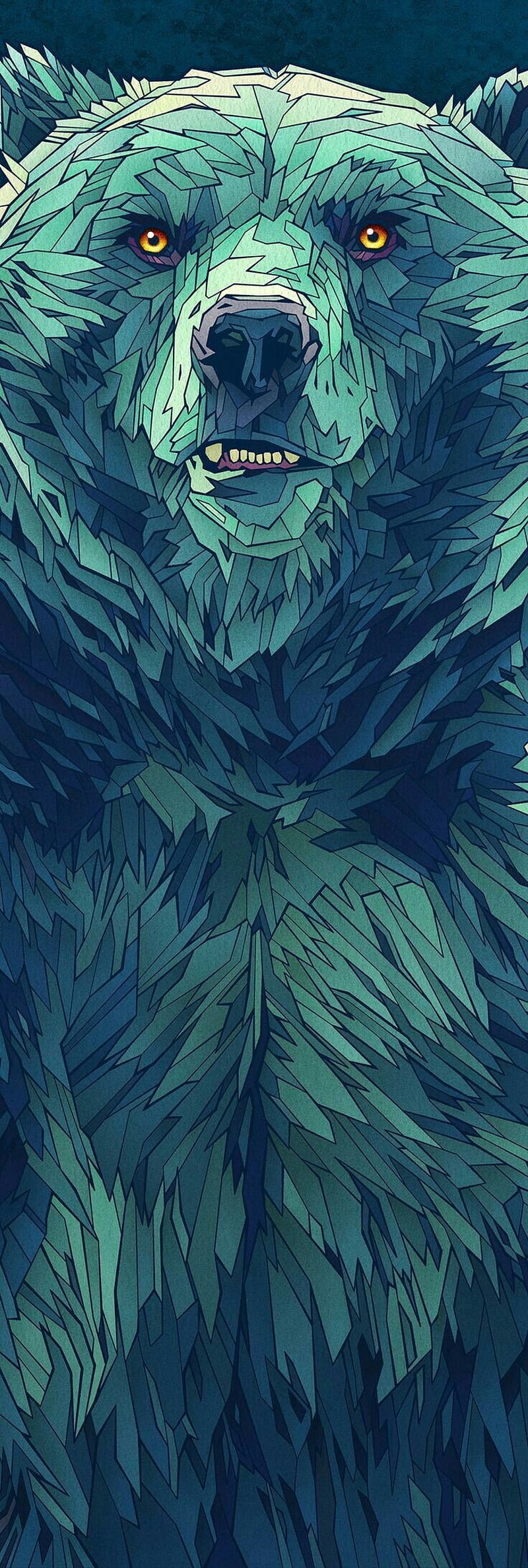 Bear , blue, green, HD phone wallpaper