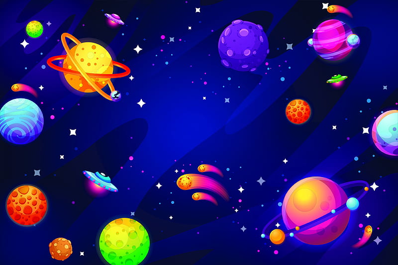 Artistic Space Planets, HD wallpaper