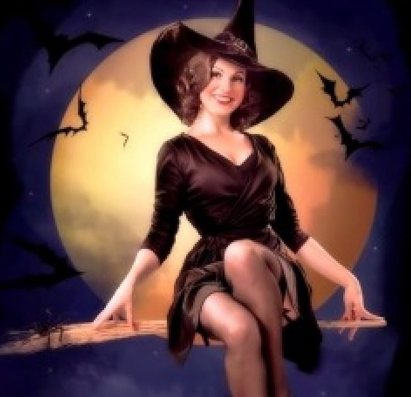 Pretty Witch, pretty, Halloween, Woman, Witch, HD wallpaper