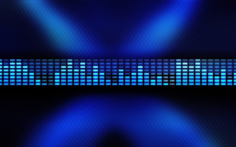 Pick Up the Volume Play It Loud, bars, glow, music, abstract, squares, 3d, volume, light, blue, HD wallpaper