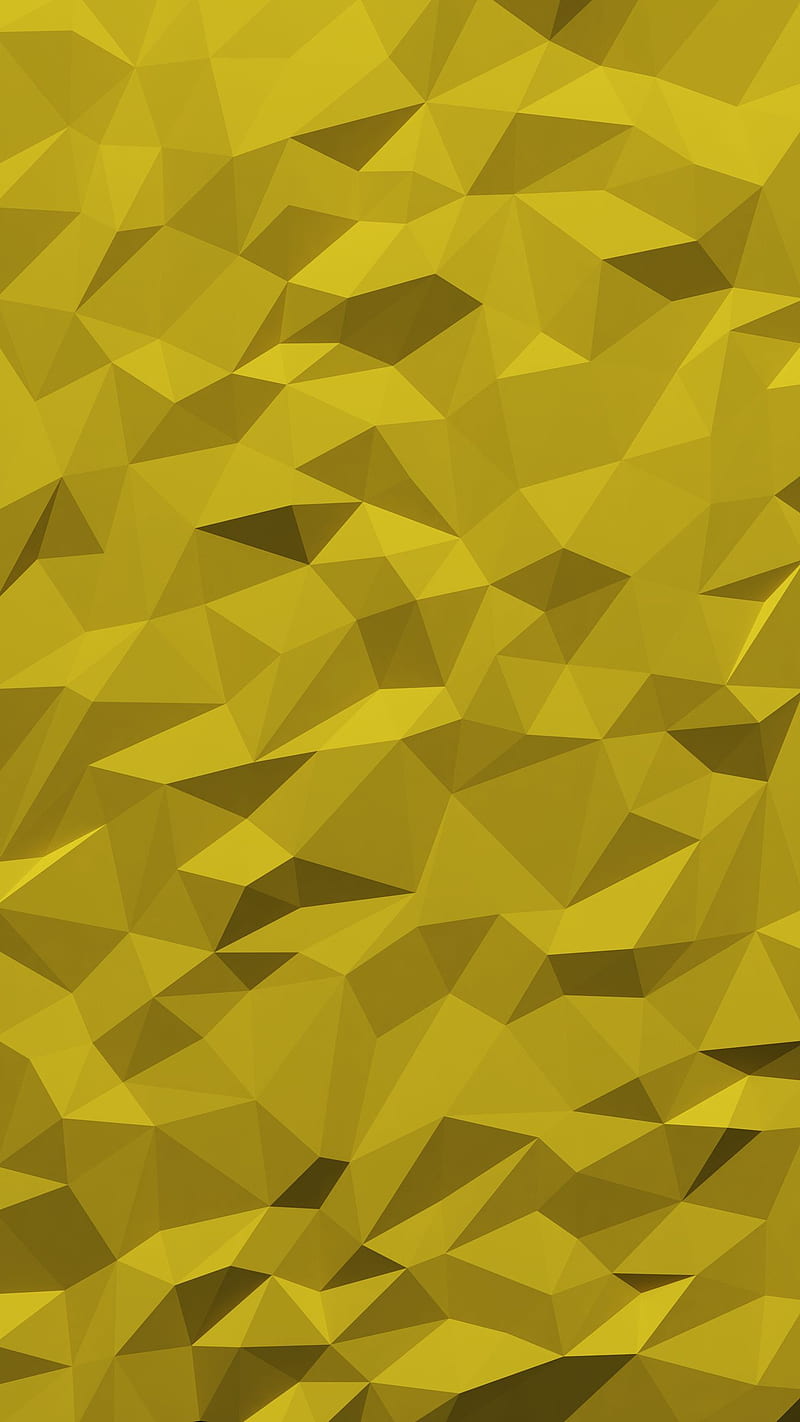 triangles, fragments, polygon, volume, yellow, HD phone wallpaper