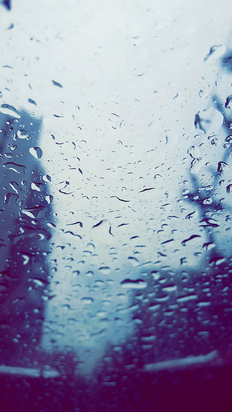 Droplets, glass, natural, nature, rain, sky, water, wet, window, HD phone wallpaper