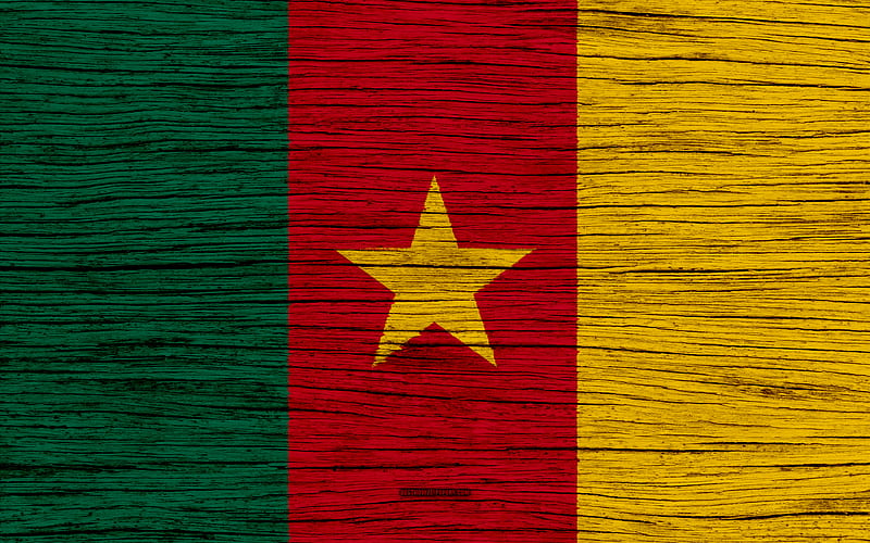 Flag of Cameroon Africa, wooden texture, Cameroonian flag, national symbols, Cameroon flag, art, Cameroon, HD wallpaper