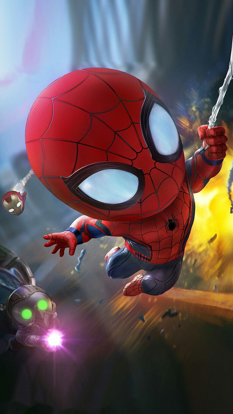Mini Spiderman, spider, super, red, HD phone wallpaper | Peakpx