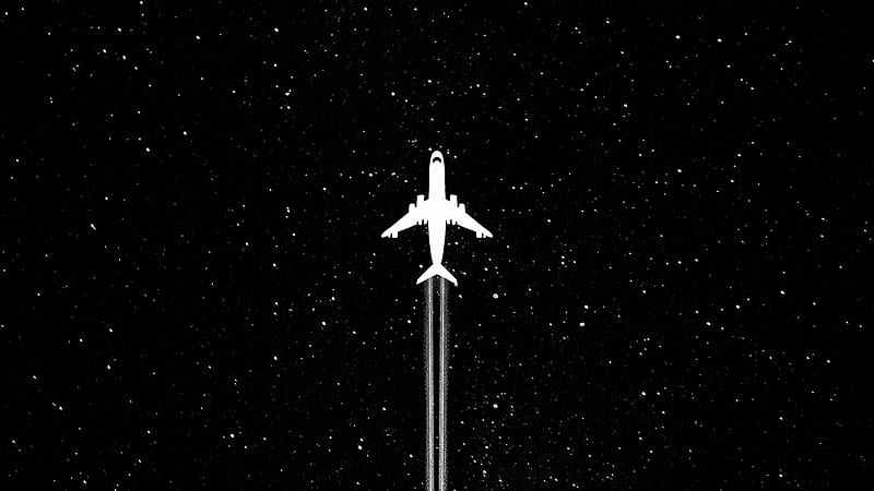 White Plane Dark Minimal , plane, dark, black, minimalism, minimalist, artist, artwork, digital-art, HD wallpaper