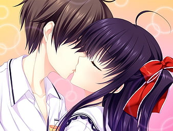 ar27-anime-girl-kiss-cute-art-drawing-wallpaper