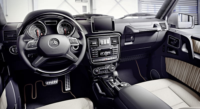 2016 Mercedes-Benz G-Class G350d (Designo Porcelain, Designo Black Piano Lacquer Trim) - Interior , car, HD wallpaper