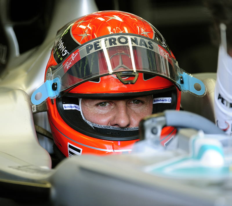 Schumacher Box, f1, helmet, mercedes, racing, HD wallpaper