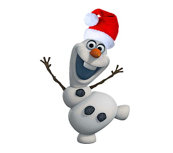 Disney Olaf wears red and white Christmas hat , Frozen: Olafs
