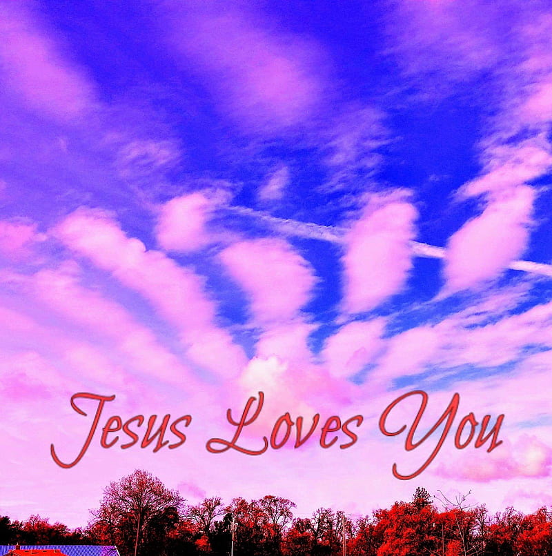 Jesus loves you, bible, jesus, prayer, religion, religious, salvation, scene, sky, HD mobile wallpaper