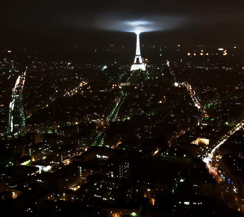 Night in Paris, the eiffel tower, dazzling, paris, bonito, city, france, evening, light, night, HD wallpaper