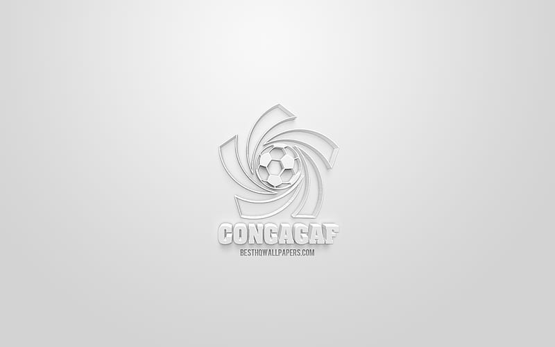 CONCACAF, creative 3D logo, white background, CONCACAF 3d emblem, North America, Central America, Caribbean region, football organization, CONCACAF logo, HD wallpaper