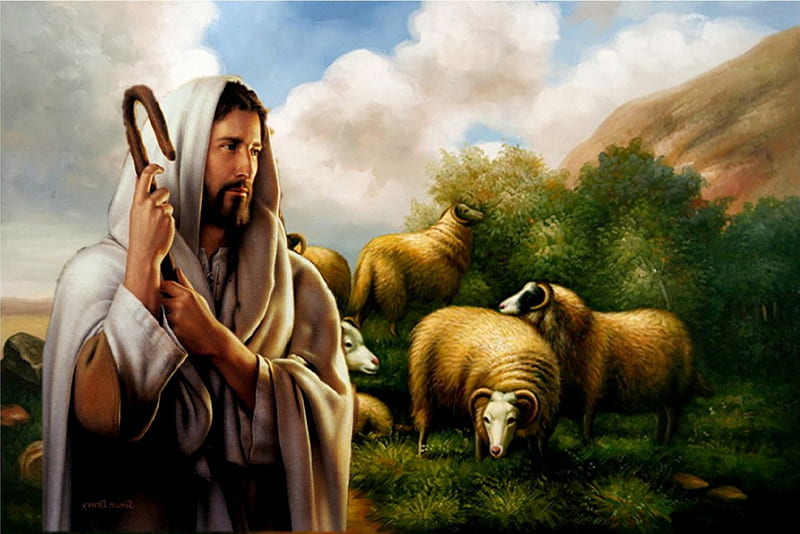 Good shepherd, christ, sheep, jesus, love, shepherd, HD wallpaper