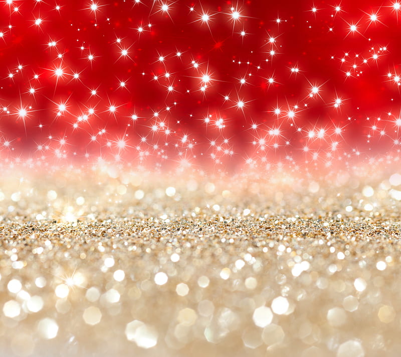 Xmas Shine, abstract, christmas, glittery, gold, red, sparkling, stars, HD wallpaper