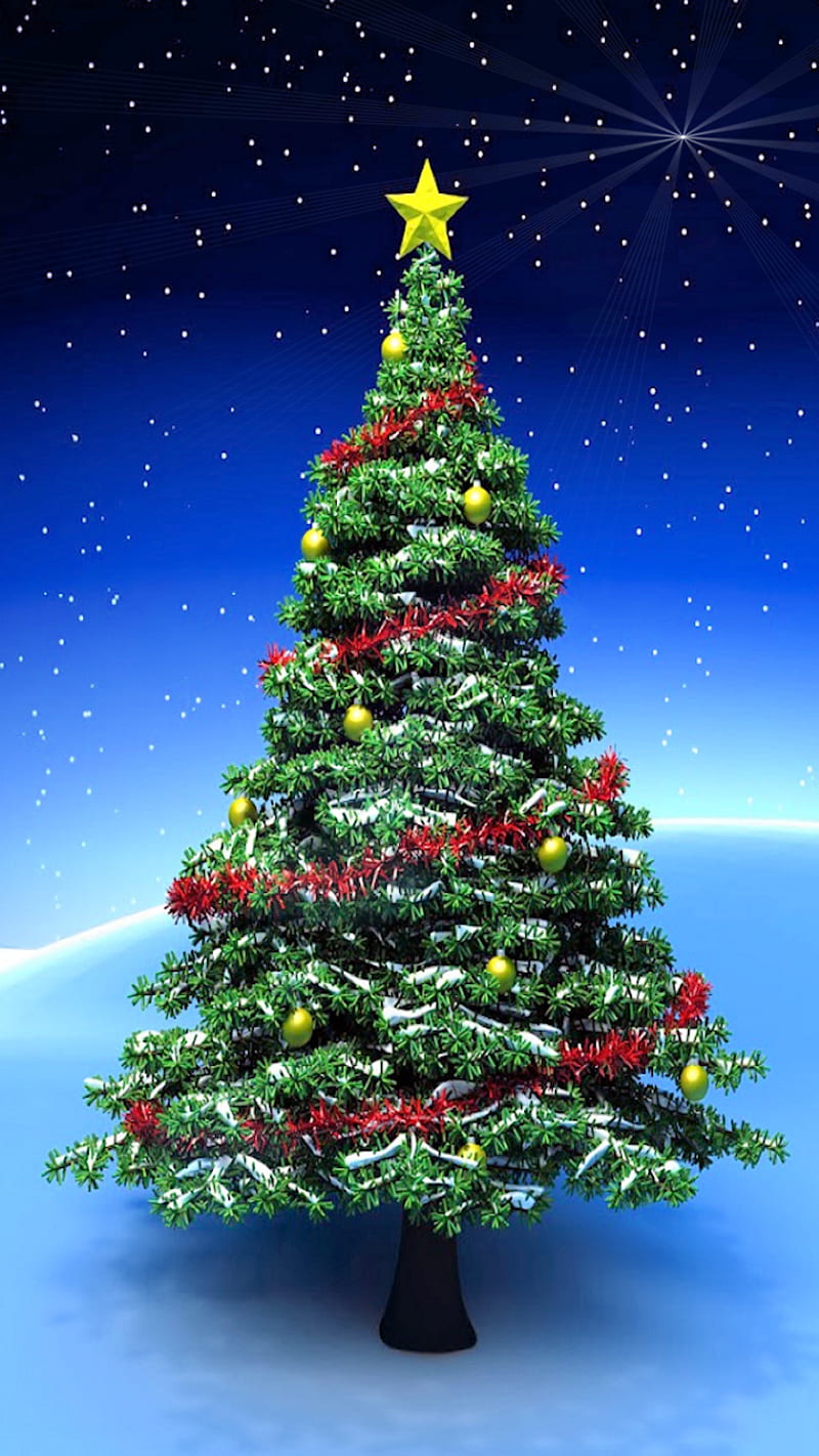 Christmas Tree, blue, christmas, sky, star, tree, HD phone wallpaper ...