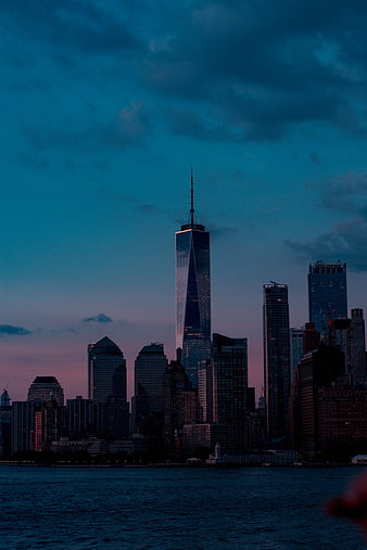 City, buildings, dusk, evening, HD wallpaper | Peakpx