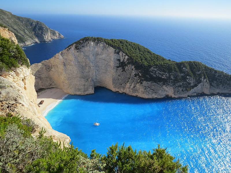 Tranquil Greek Beach, Sea, Islands, Greece, Beaches, Oceans, Nature, HD wallpaper