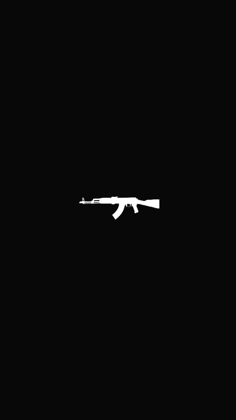 AK-47 BLACK WHITE, ak black, ak , ak white, ak47, ak47 black, ak47 , ak47 white, gun , guns, HD phone wallpaper