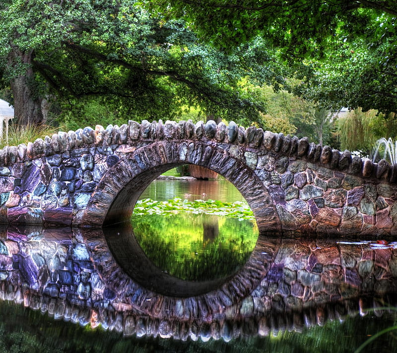 Nature, bridge, green, water, HD wallpaper | Peakpx