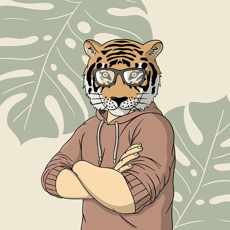 Tiger mask, Louis16art, animal, character, cool, forest, fun, funny, illustration, jungle, monster, wild, wildcat, wilderness, HD phone wallpaper