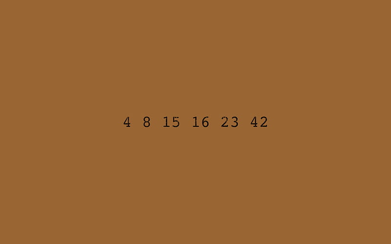 Numbers, 42, brown, 23, 16, 15, 4, desmond, monkey, jack, 8, lost, HD wallpaper