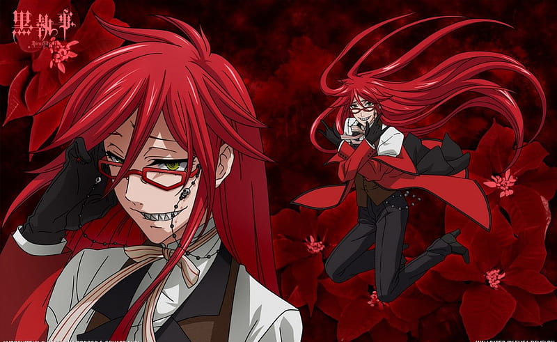 Black Butler Grell Sutcliff Anime Character, Anime, cartoon, fictional  Character png | PNGEgg