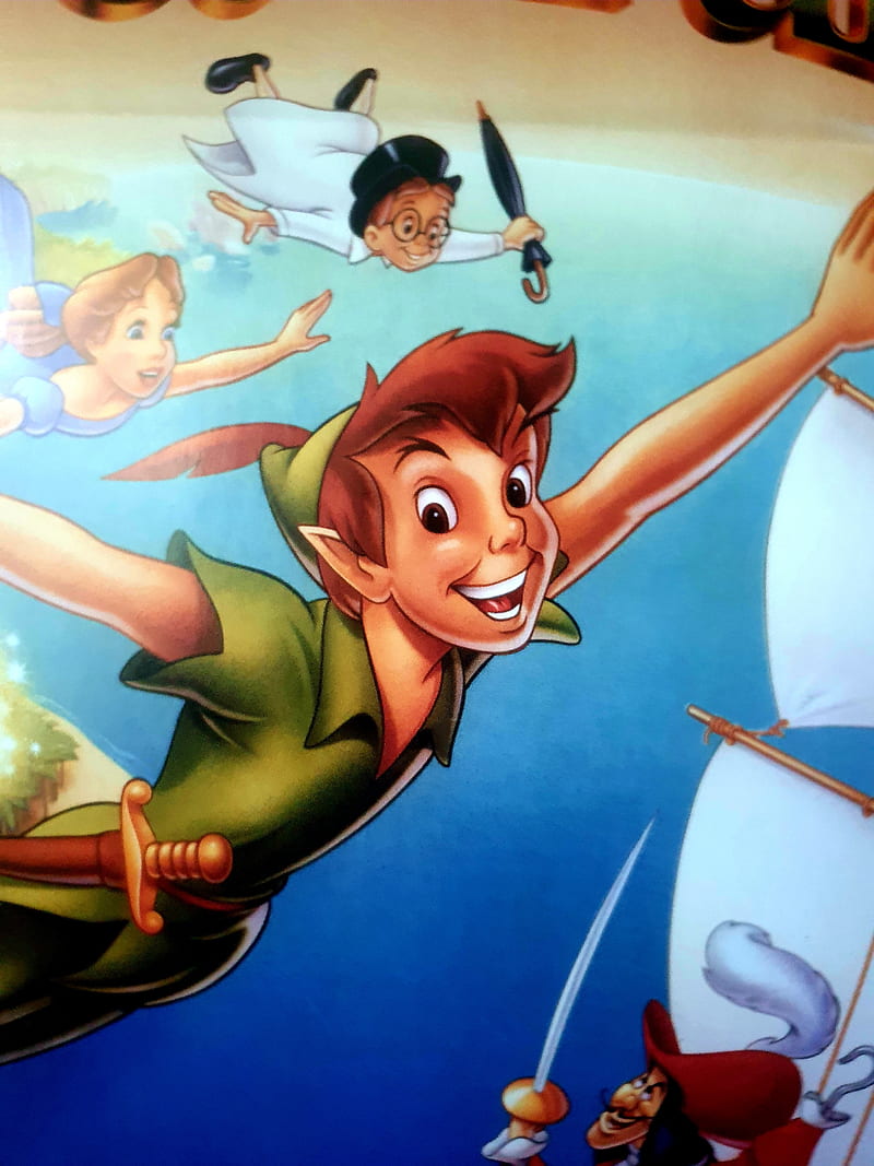 Peter pan, boy, disney, flying, HD phone wallpaper