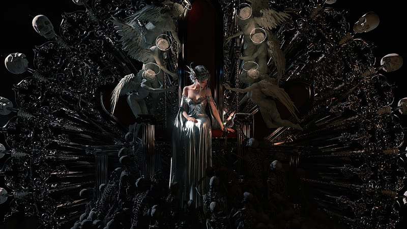 Queen Sitting On Throne, queen, artist, artwork, digital-art, artstation, HD wallpaper