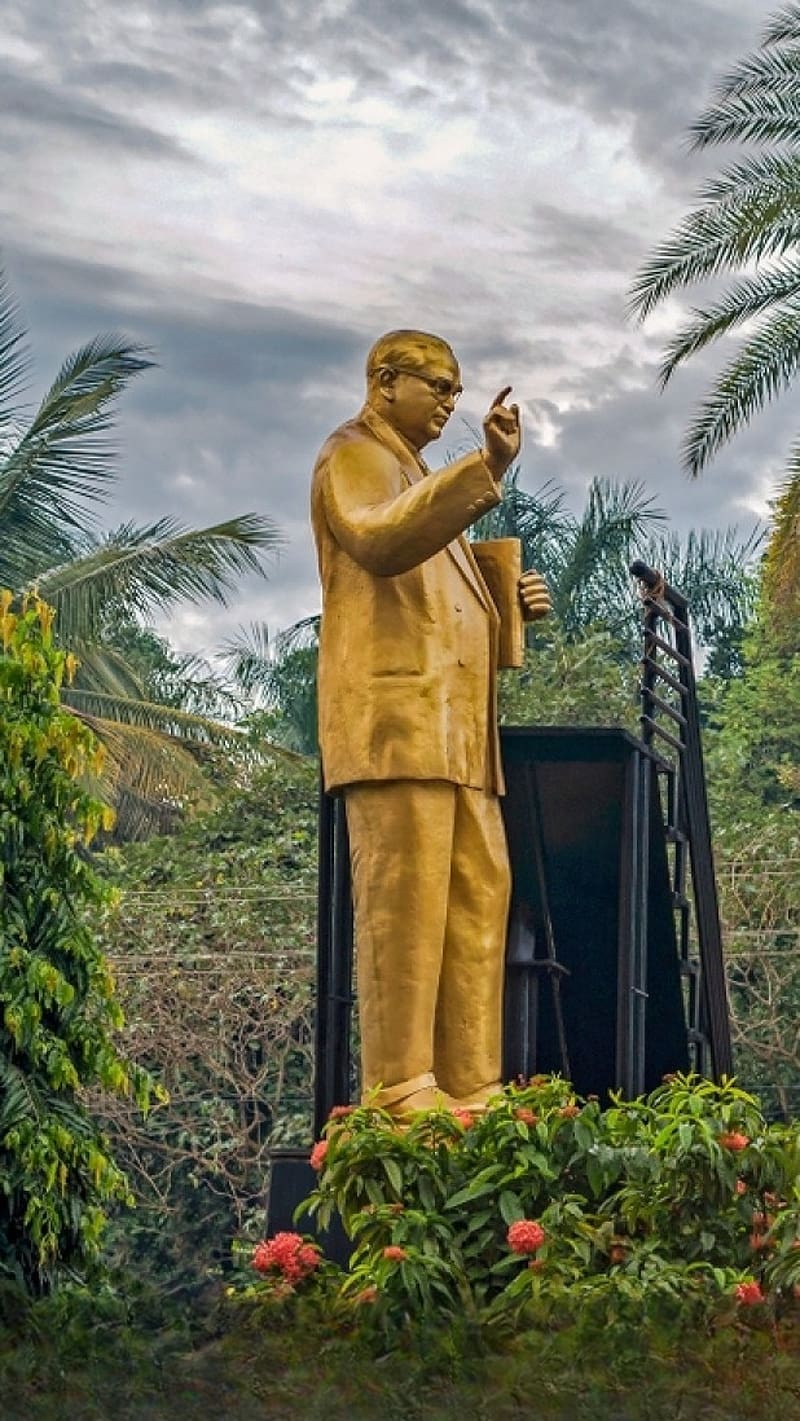 Dr Ambedkar, Golden Statue, indian jurist, indian economist, HD phone wallpaper