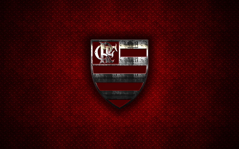 Flamengo FC, Clube de Regatas do Flamengo metal logo, creative art, Brazilian football club, Serie A, emblem, red metal background, Rio de Janeiro, Brazil, football, HD wallpaper