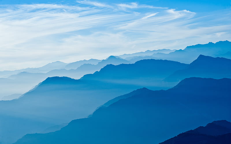 4K Descarga gratis | Montañas azules, 2016, montañas, naturaleza, azul