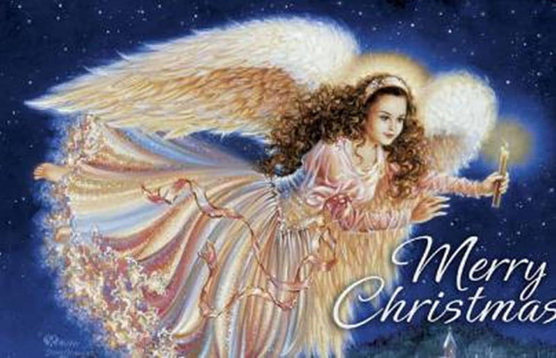 A Merry Christmas, spirit, fantasy, holidays, christmas, angels, greetings, HD wallpaper