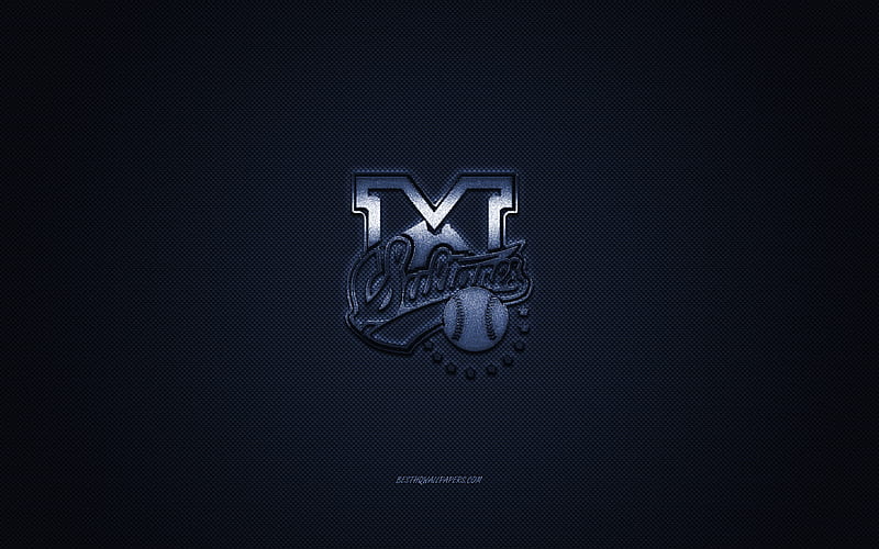  Logo de sultanes de monterrey, club de beisbol mexicano, lmb, logo azul, de fibra de carbono azul, Fondo de pantalla HD