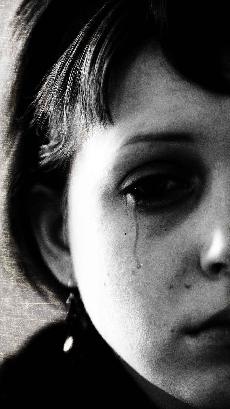 depressed girl crying