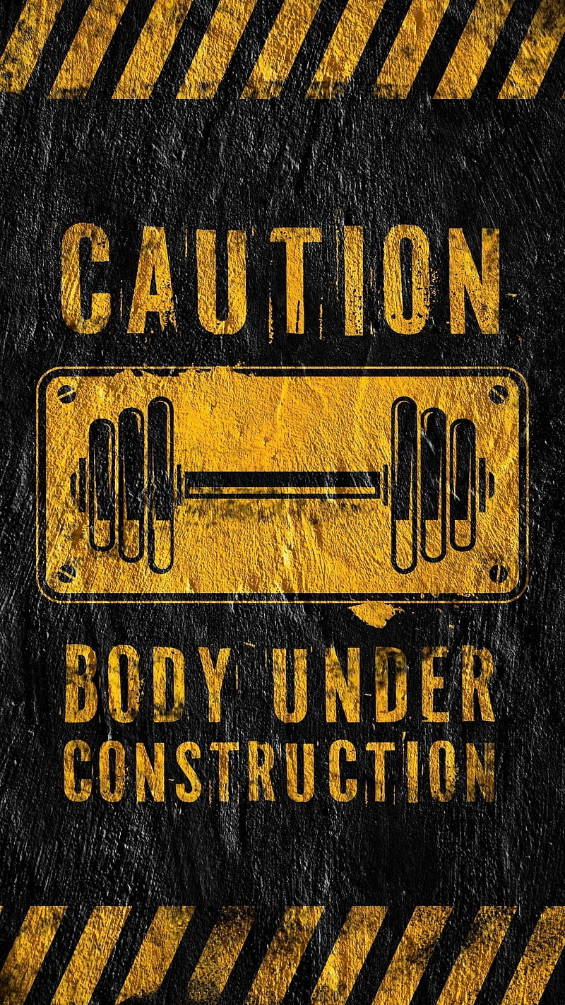 Caution, under construction, yellow, sayings, body, texture, HD phone wallpaper