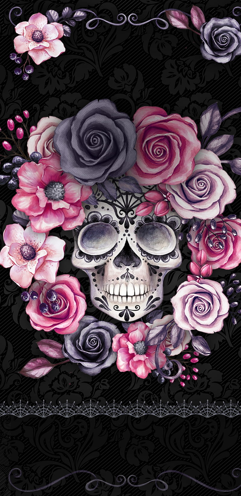 Rosa craneo, pink, tribal, HD phone wallpaper