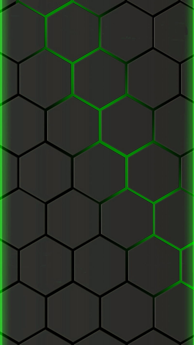 S7 Edge Honeycomb, black, green, HD phone wallpaper